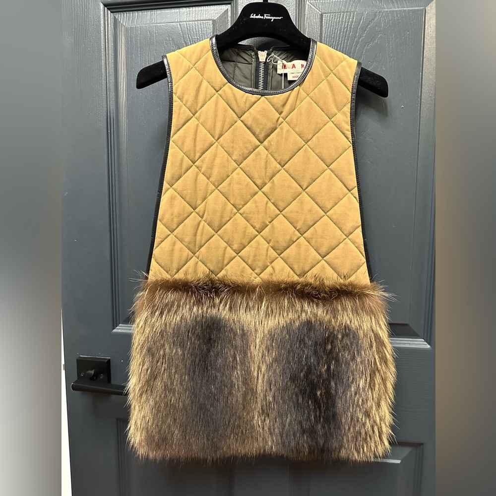 Marni real fur and leather vest